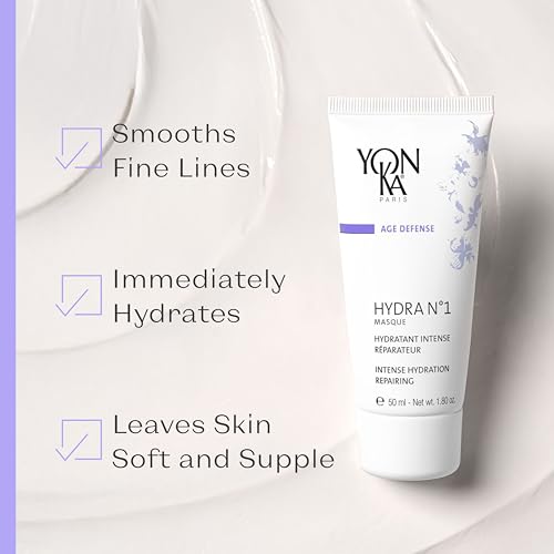 Yonka Hydra No. 1 Masque, Hydrating Face Mask | with Vitamin C and Aloe Vera, Overnight Anti-Aging Treatment, For Normal to Dry Skin, Paraben-Free, 1.80 oz