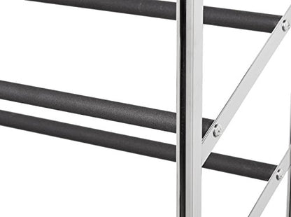 Amazon Basics 50-Pair Shoe Rack Organizer, Portable Rolling with Locking Wheels, Free Standing, 35.8 x 14.6 x 59.5 inches, Chrome