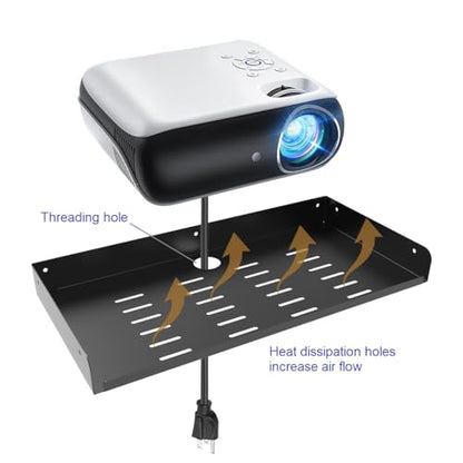 Metal Floating Wall Mounted Shelf Bracket 16.6" W for TV Box | AV, TV Accessories, WiFi Router, Cable Boxes, DVD Player, Games Consoles or Other Small Projectors (16.6 inches Width)