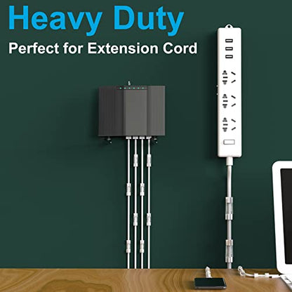 Outdoor Light Clips (Assorted Sizes, 60 PCS), Adhesive Cable Cord Organizer for Wall, Clear Wire Holder Electric Wires, PC Management Under Desk, Christmas LED M&L
