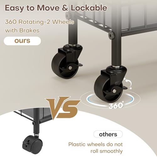 Slim Rolling Storage Cart with Wheels, Metal 6 Tier Spice Rack Mobile Shelving Unit Organizer Kitchen Utility Cart for Office Bathroom Kitchen Laundry Room Narrow Places (6inches)