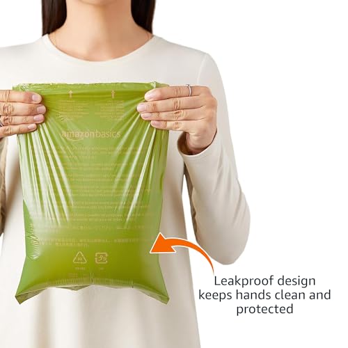 Amazon Basics Premium Leak Proof Dog Poop Bags with Dispenser and Leash Clip, Unscented, 13" x 9", 810 Count (54 Rolls of 15)