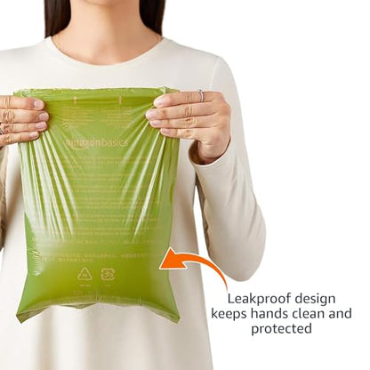 Amazon Basics Premium Leak Proof Dog Poop Bags with Dispenser and Leash Clip, Unscented, 13" x 9", 810 Count (54 Rolls of 15)