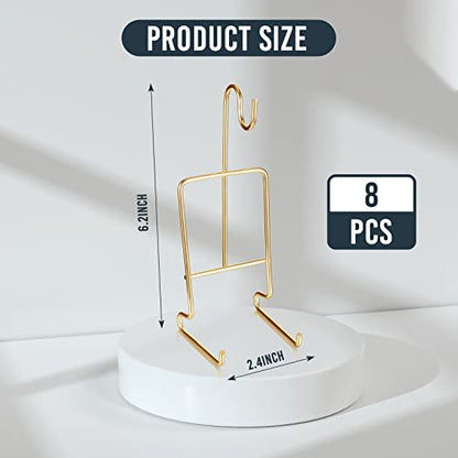 8 Pieces Tea Cup and Saucer Display Stand Holder M... (gold | Metal)