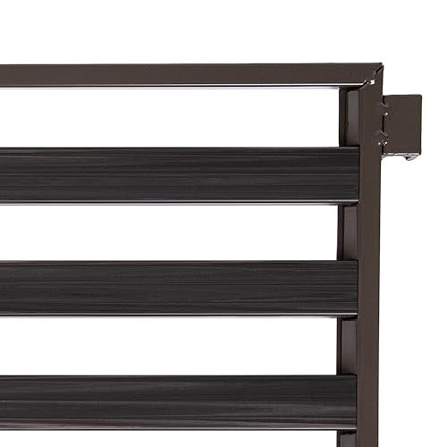 3-Tier Stackable 1" Slat Steel Frame Shoe Rack, 27.25"W x 12.75"D, Espresso | Interlocking modular design maximizes storage while the sturdy steel frame holds up to 12 pairs of shoes (Patented Design)