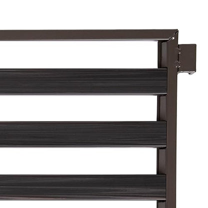 3-Tier Stackable 1" Slat Steel Frame Shoe Rack, 27.25"W x 12.75"D, Espresso | Interlocking modular design maximizes storage while the sturdy steel frame holds up to 12 pairs of shoes (Patented Design)