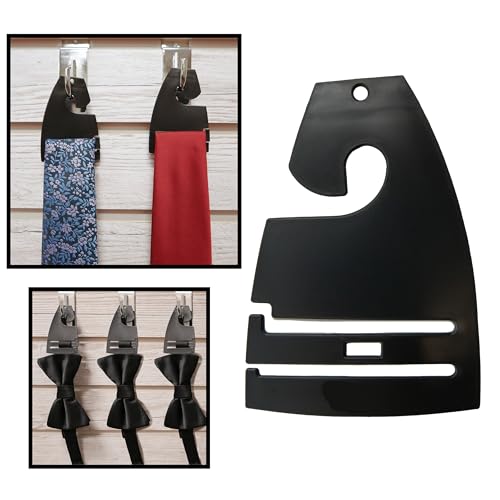 Black Neck Tie Hangers for Retail - Economic Plastic Tie Hooks - 100 Pack