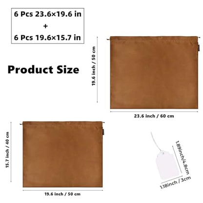 12 Pack Dust Bags for Handbags, Silk Cloth Bag With Drawstring Large Travel Storage Pouch for Handbag Purse Shoes Boots