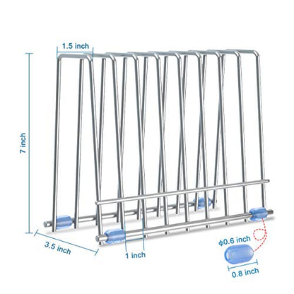 Reusable Storage Bags Rack, Drying Rack for Storage Bags, Stainless Stand for Reusable Freezer Containers & Vacuum Sealer Bags , File Organizer Desktop Storage, Kitchen Storage & Organization (Silver)
