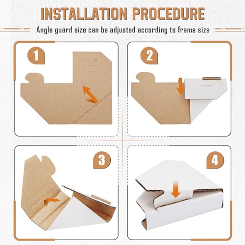 120 Pack Adjustable Cardboard Corner Protectors, F... (120 Count | White | Cardboard)