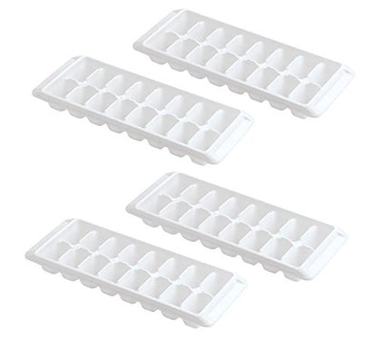 Easy Release White Ice Cube Tray, 16 Cube Trays (Pack of 4) (4 Pack - 64 Cubes)