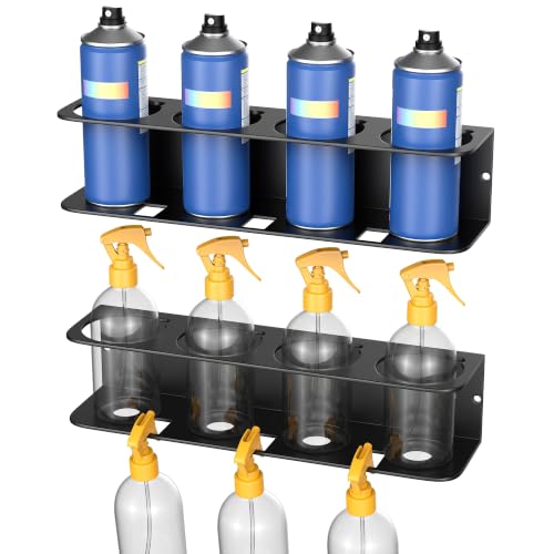 TORACK Spray Bottle Holder Wall Mount, 2-Pack Spray Can Rack for Garage | Workshop & Utility Room Aerosol Can Storage Holder