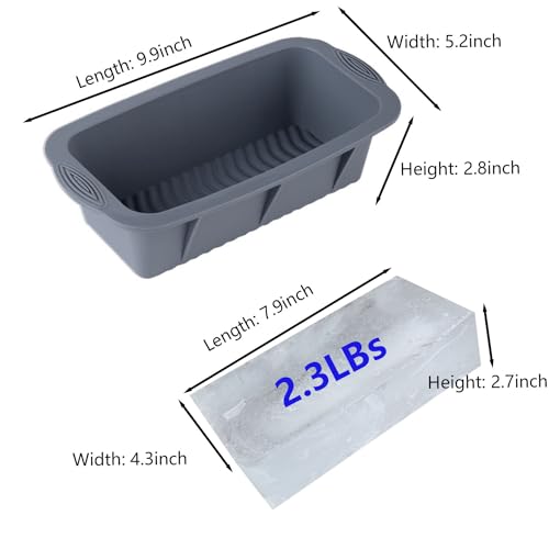5Pcs Extra Large Ice Block Mold, Grey Silicone Ice Block Molds for Ice Bath Tub, Big Ice Cube Molds for Ice Bath, Ice Maker for Cold Plunge or Coolers, Ice Tray Accessories for Ice Bath Chiller