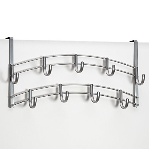 LYNK Professional® Home™ Over the Door Hooks - 9 Hook – Over the Door Coat Rack - Over the Door Hanger - Hanging Towels or Clothes - Bathroom, Bedroom, Laundry Room - Lifetime Ltd. Warranty, Platinum