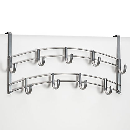 LYNK Professional® Home™ Over the Door Hooks - 9 Hook – Over the Door Coat Rack - Over the Door Hanger - Hanging Towels or Clothes - Bathroom, Bedroom, Laundry Room - Lifetime Ltd. Warranty, Platinum