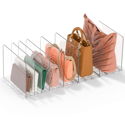 Purse Organizer for Closet: Adjustable Clear Handb... (2 Count | Transparent)