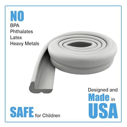 KidKusion Hearth Cushion | Made in USA | Taupe | 8.33 Ft of Padding | Child Safety, Edge and Corner Guard, Baby Proof Fireplace Bumper