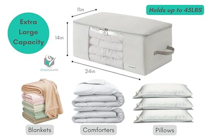 Comforter Storage Bag - Folding Organizer bag for King/Queen Comforters, Pillows, Blankets, Bedding/Quilt, Blanket, Duvet, Mothproof Space Saver; Large Collapsible Organizers, 24"x14"x11"