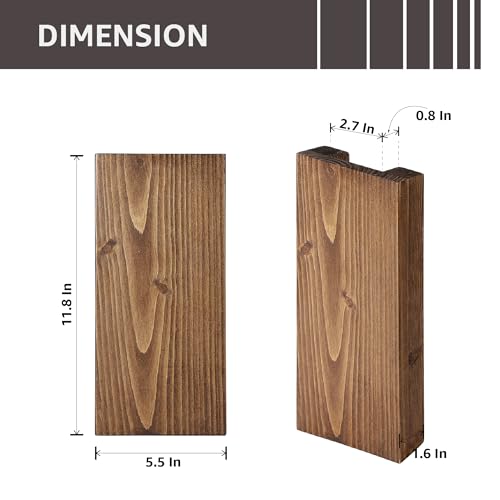 Wood Wall Planter Set of 2, Wood Wall Pocket for Greenery and Dried Flowers, Indoor Hanging Vase, Modern Farmhouse Wall Decor for Living Room Bedroom Office Eucalyptus Stems Decorations (Walnut)