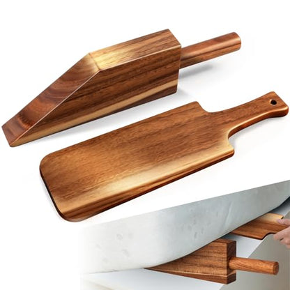 2PCS Mattress Lifter and Bed Sheet Tucker Tool Set, Upgraded Acacia Wood | Mattress Lifter Wedge and Bed Maker Tool, Reusable, Comfort Grip and Lever-Action Lift for Tuck Sheets or Bed Skirts