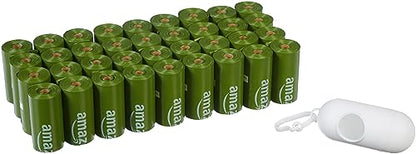 Amazon Basics Premium Leak Proof Dog Poop Bags with Dispenser and Leash Clip, Unscented, 13" x 9", 540 Count (36 Rolls of 15)