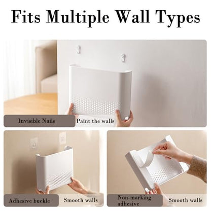 WiFi Router Storage Box Wall Mounted, Heat Dissipation Cable Organizer | Durable ABS, Heat Dissipation Vents, Cable Concealment, No-Drill Install, Space-Saving, Fits Routers & Modems Home Office