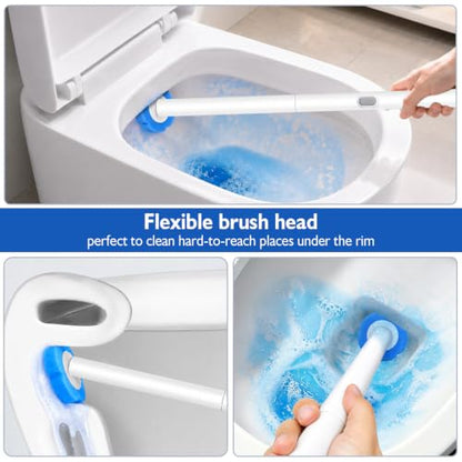 Disposable Toilet Brush-Toilet Bowl Cleaner Wand with 48 Refills | Wall Mounted Brush and Holder , Touch-Free for Deep Cleaning Bathroom