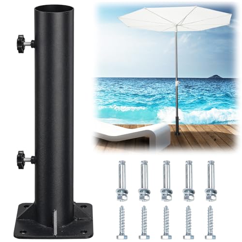Patio Umbrella Base, Heavy Duty Deck Umbrella Mount, Outdoor Umbrella Flag Pole Holder Stand Base for 1"-1.8" Pole, Umbrella Base for Pool, Entryway, Patio Table, Balcony, Decks, Docks, Backyard 1PC