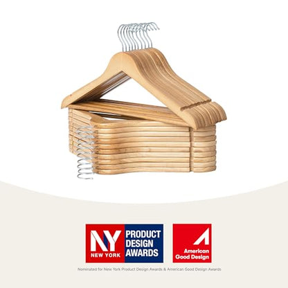 StorageWorks Wooden Coat Hangers, 20 Pack Wood Clothes Hanger for Closet