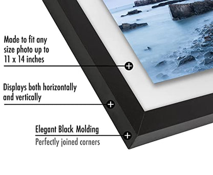 11x14 Floating Picture Frame with Polished Crystal... (Black)