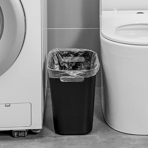 Plastic Small Trash Can Wastebasket, Garbage Conta... (Black | Plastic)