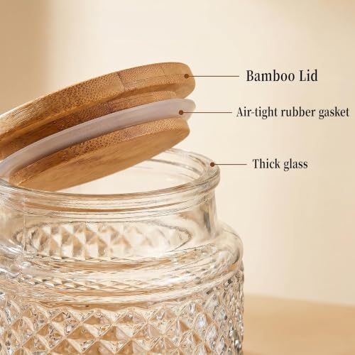 60 FL OZ/0.5 Gal Vintage Glass Storage Jar with Airtight Lid Set of 2