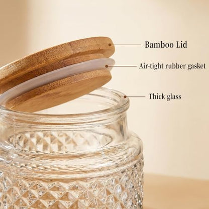 60 FL OZ/0.5 Gal Vintage Glass Storage Jar with Airtight Lid Set of 2