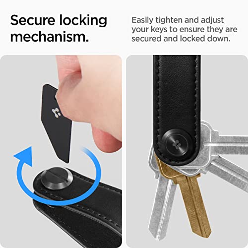 Spigen Valentinus Key Organizer, Compact Holder | Keychain, Keyring, Holds Up to 6 Keys - Black
