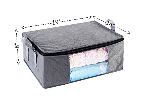 Storage Bins Storage Bags Closet Organizers Sweater Storage Clothes Storage Containers, 3pc Pack, Gray (G01)