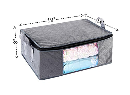 Storage Bins Storage Bags Closet Organizers Sweater Storage Clothes Storage Containers, 3pc Pack, Gray (G01)