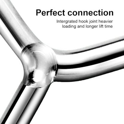 Koja Stainless Steel Clothes Hangers 10-Pack - Heavy Duty Non-Slip, 16.5" | Round metal design with shoulder notches and built-in hooks for scarves, belts, or ties.