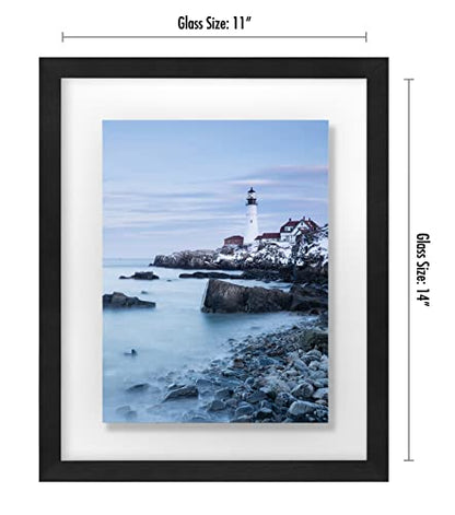 11x14 Floating Picture Frame with Polished Crystal... (Black)