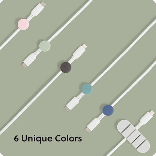 U Brands Adhesive Cord Organizers, Set of 15 Cable Clips, Assorted Colors