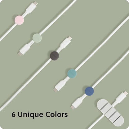 U Brands Adhesive Cord Organizers, Set of 15 Cable Clips, Assorted Colors