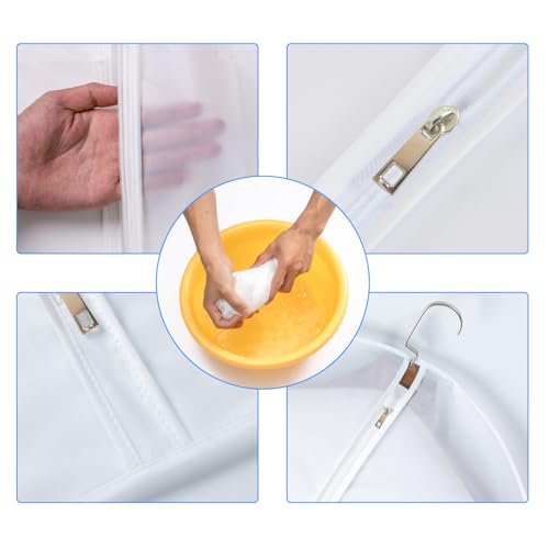 12 Pack Shirt Garment Bags (24x36") - Dustproof Short Suit Covers - Durable PEVA Closet Bags with Sturdy Zipper for Blouses, Jackets, Sweaters & T-Shirts (Translucent)