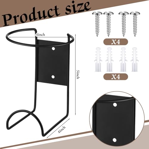 CroBlissful 2 Pcs Spray Bottle Holder Wall Mount Heavy Duty Spray Bottle Rack Stainless Steel Storage Rack Garage Can Organizer Craft with Hardware (Black)