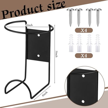 CroBlissful 2 Pcs Spray Bottle Holder Wall Mount Heavy Duty Spray Bottle Rack Stainless Steel Storage Rack Garage Can Organizer Craft with Hardware (Black)