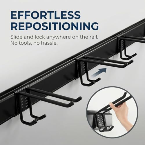 Aking Ace Garage Tool Organizer Wall Mount, 48-Inch Heavy Duty Garden Tool Rack for Shed, Holds 350lbs, Adjustable Storage Hanger for Shovel, Rake, and Power Tools