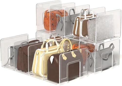 Purse Handbag Organizer 4 Sections Bag Closet Shel... (transparent)