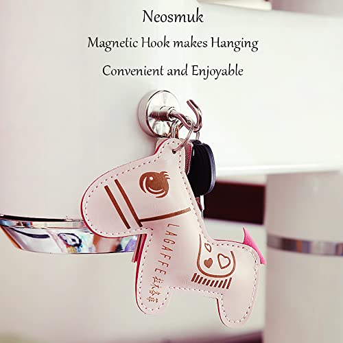 Neosmuk Magnetic Hooks, Heavy Duty 85lb+ Strong Magnet Hook for Cruise Cabins, Cruise Essentials 2026 for Hanging, Metal Wall Refrigerator Hangers (Silver, 10 Pack)