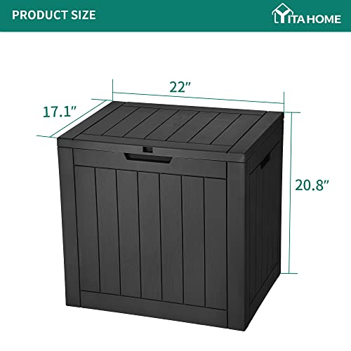 YITAHOME 30 Gallon Deck Box Outdoor Storage Box | Waterproof Resin Package Delivery and Storage Box with Lockable Lid for Patio Furniture Cushions, Pool Accessories, Garden