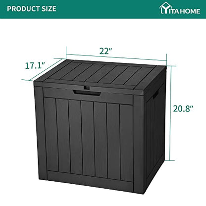 YITAHOME 30 Gallon Deck Box Outdoor Storage Box | Waterproof Resin Package Delivery and Storage Box with Lockable Lid for Patio Furniture Cushions, Pool Accessories, Garden