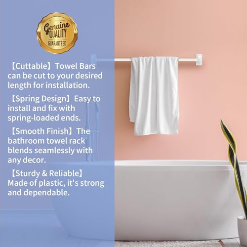 24-Inch Adjustable Towel Bar Replacement Rod Spring End Wall Mount Replacement Towel Bar for Bathroom and Kitchen Towel Storage