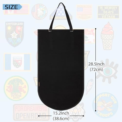 Hanging Patch Display Board, Foldable Patch Holder (Black) | Foldable felt panel displays military and morale patches. Patches not included.